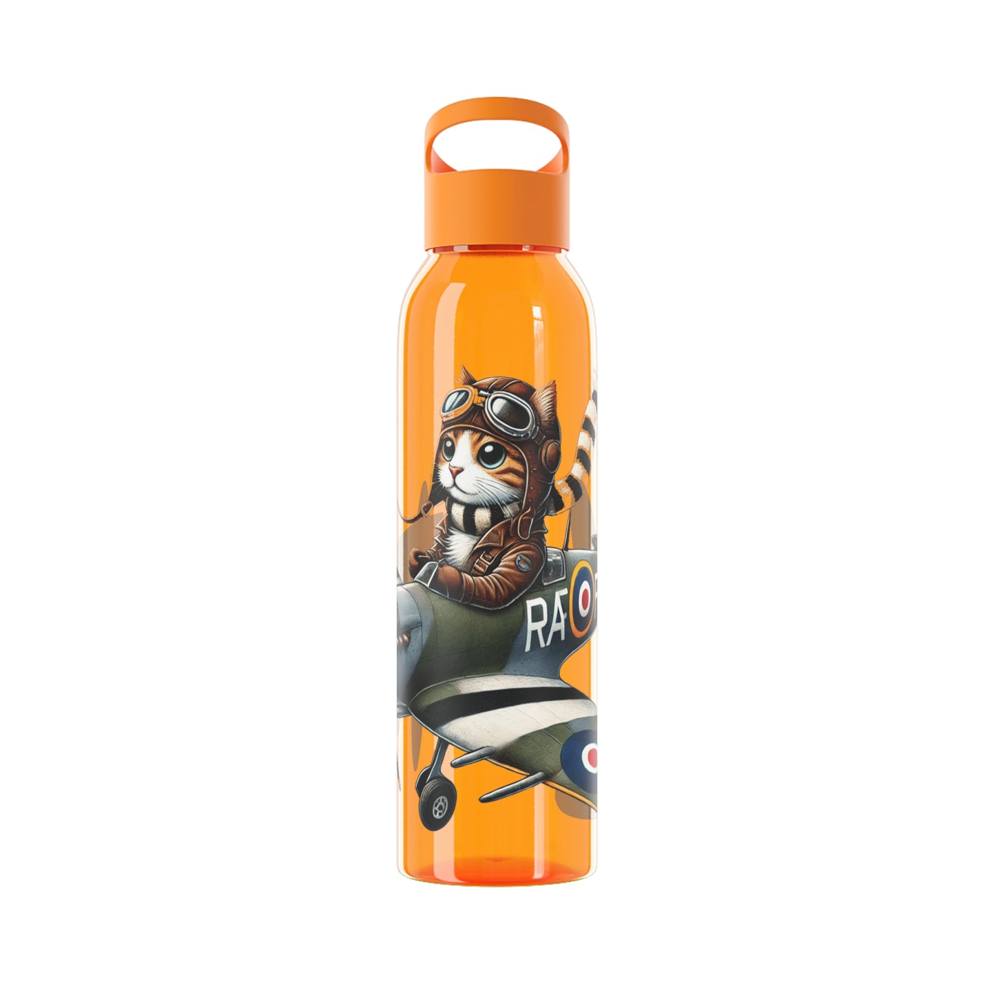 Cat Flying Spitfire Water Bottle