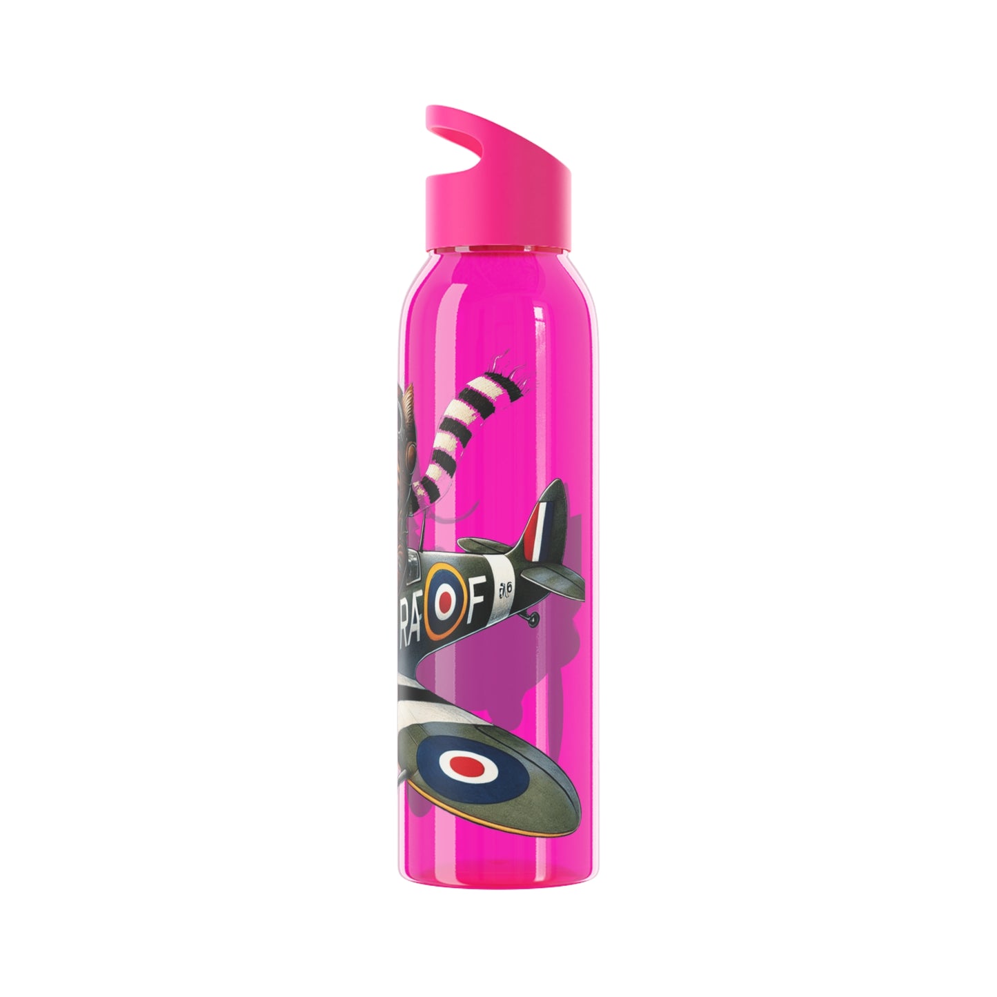 Cat Flying Spitfire Water Bottle