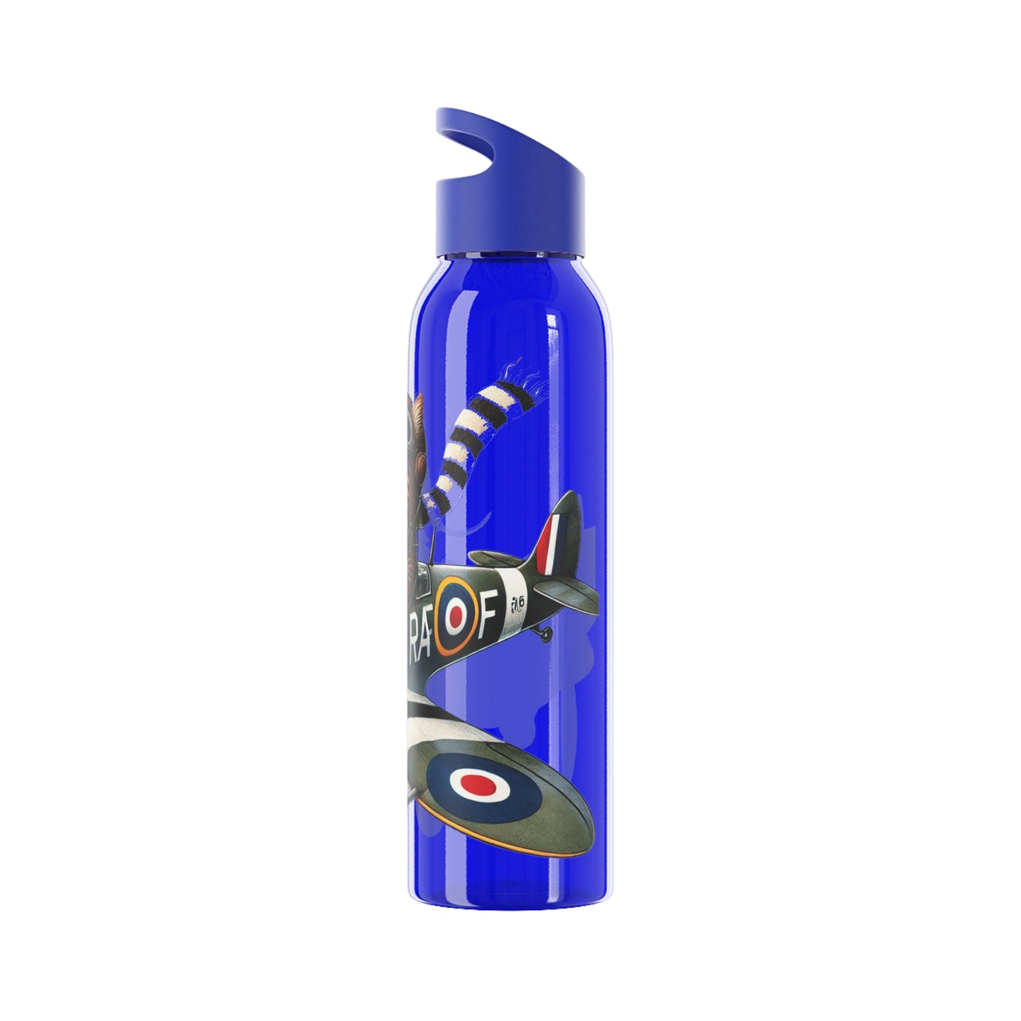 Cat Flying Spitfire Water Bottle