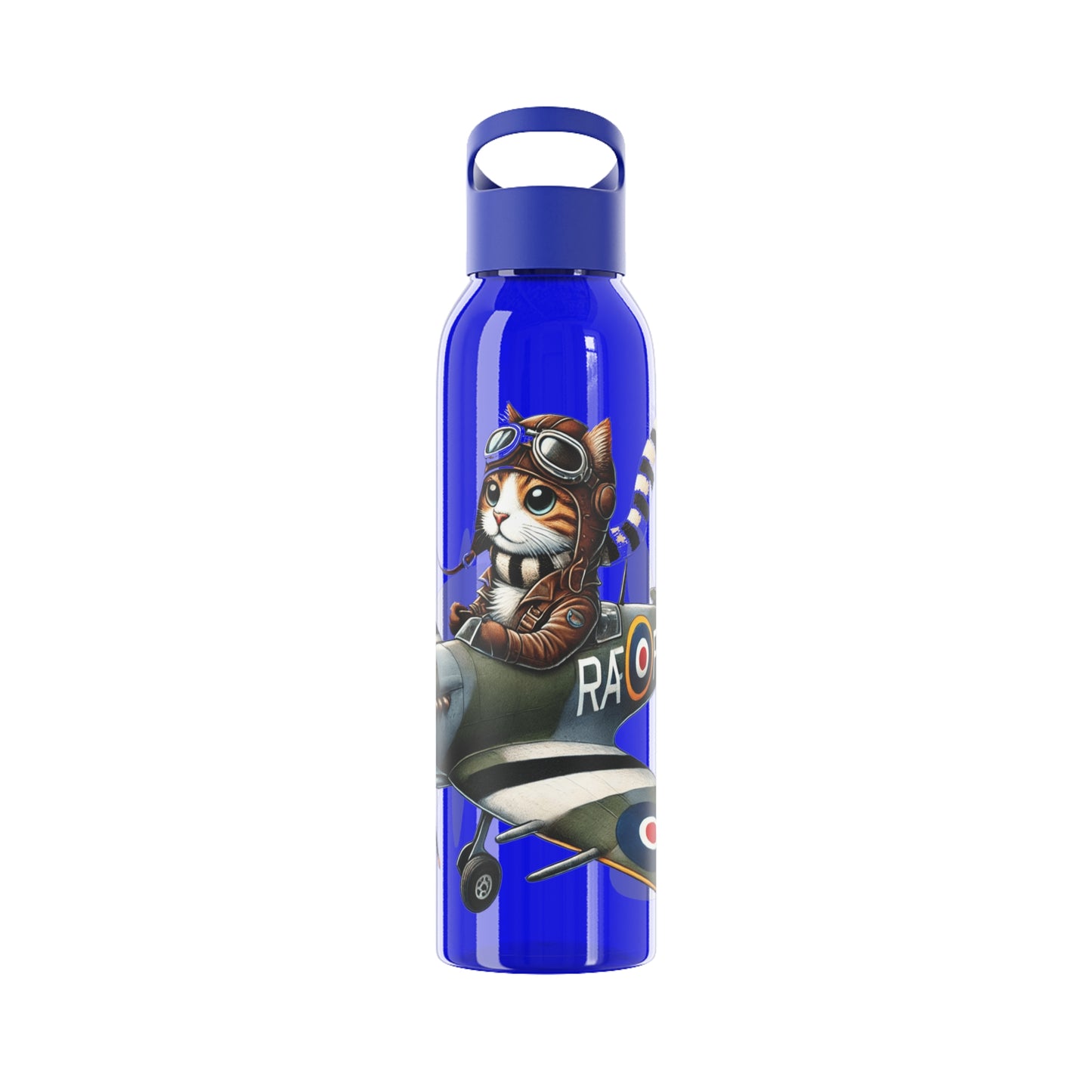Cat Flying Spitfire Water Bottle