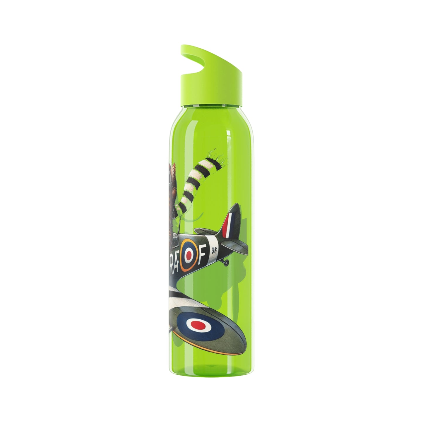 Cat Flying Spitfire Water Bottle