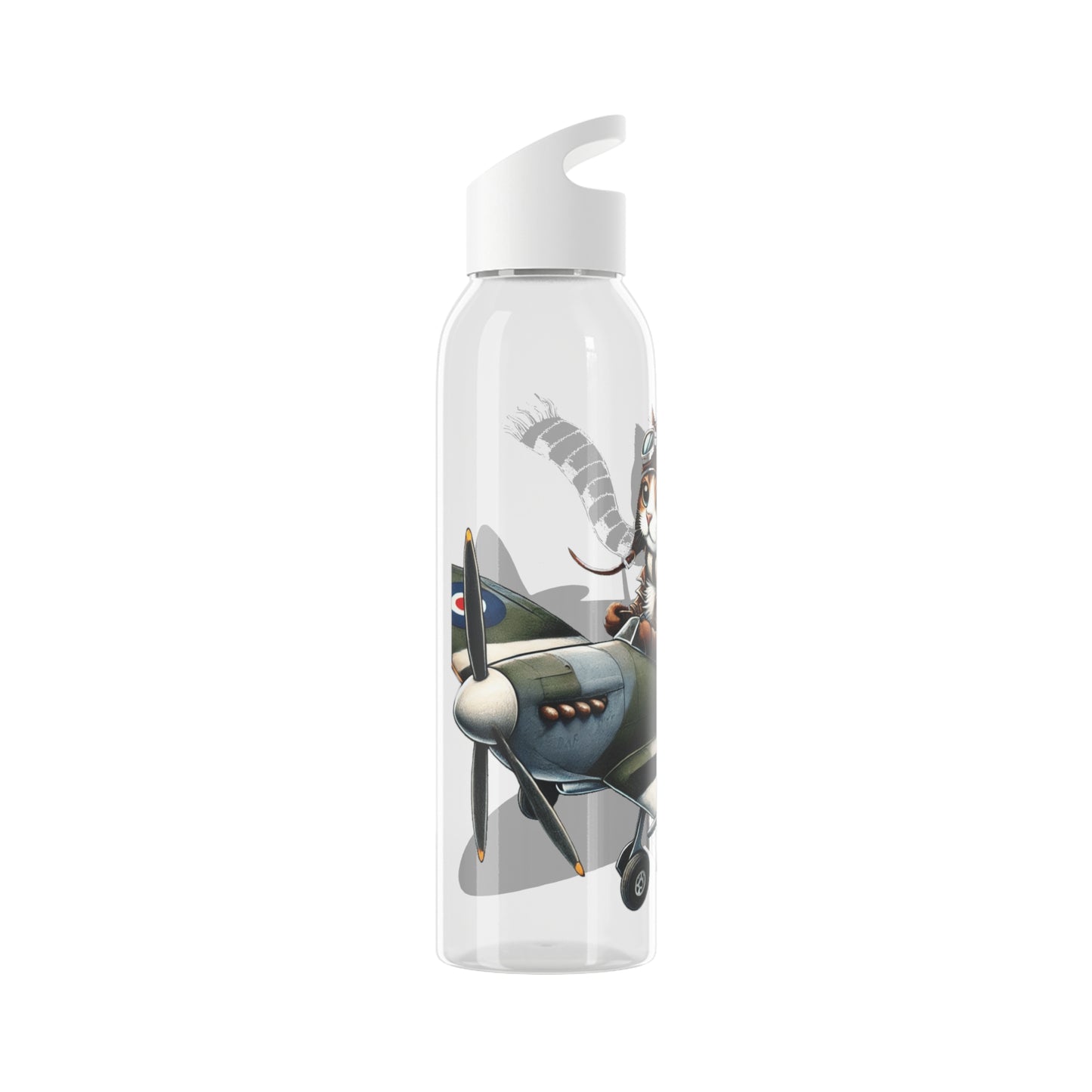 Cat Flying Spitfire Water Bottle
