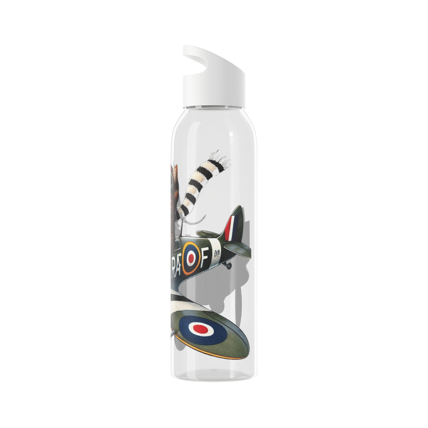 Cat Flying Spitfire Water Bottle