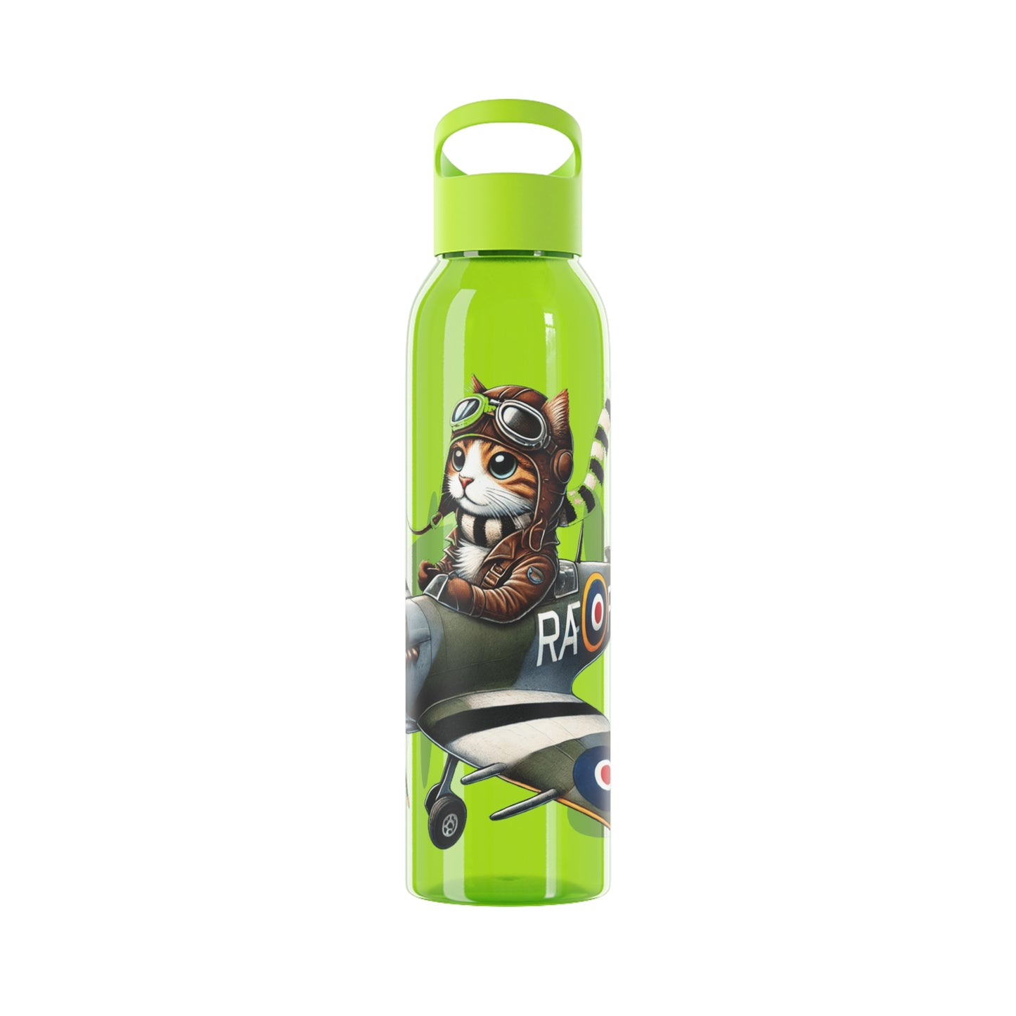 Cat Flying Spitfire Water Bottle
