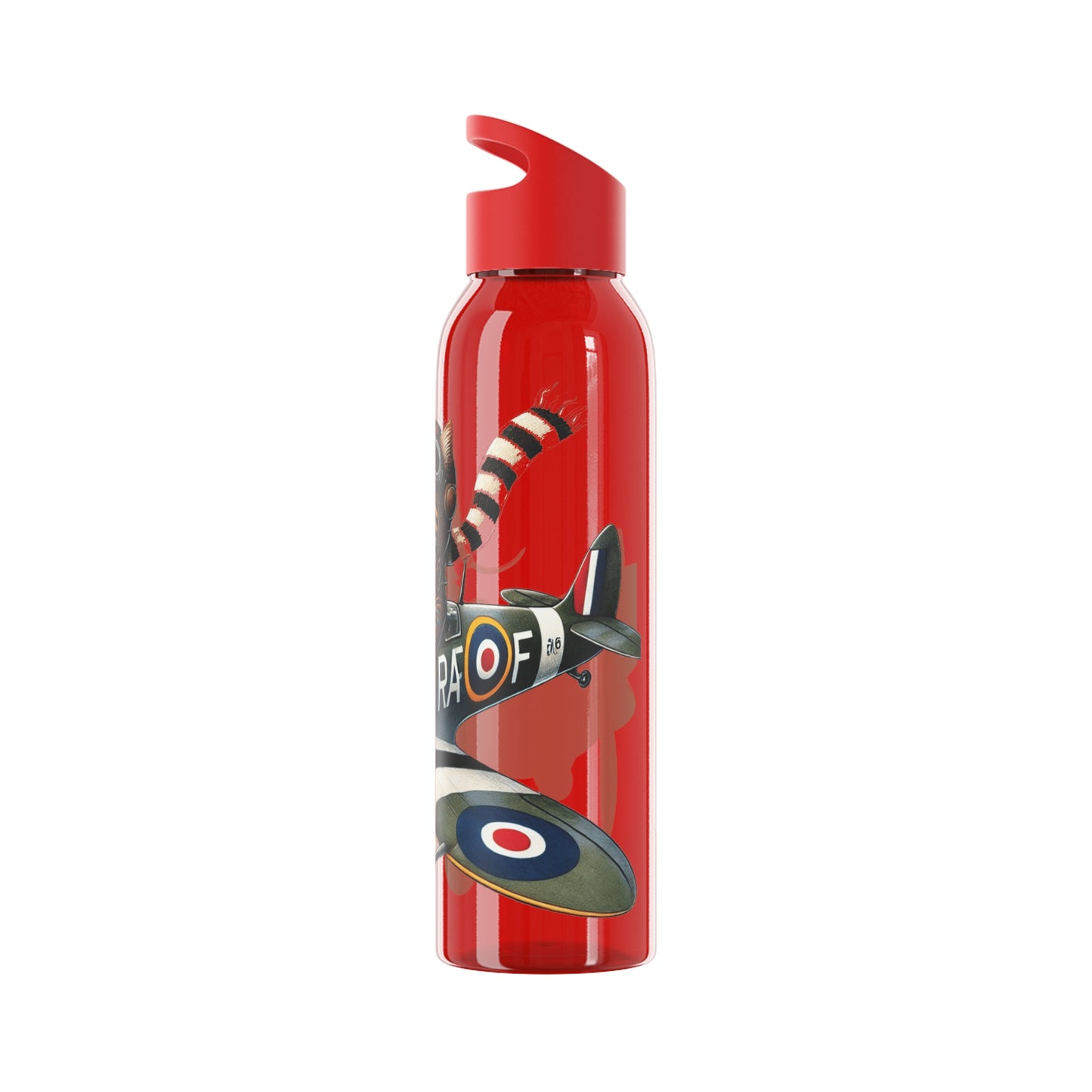 Cat Flying Spitfire Water Bottle
