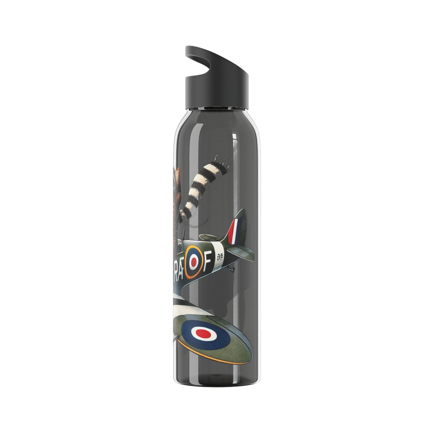 Cat Flying Spitfire Water Bottle