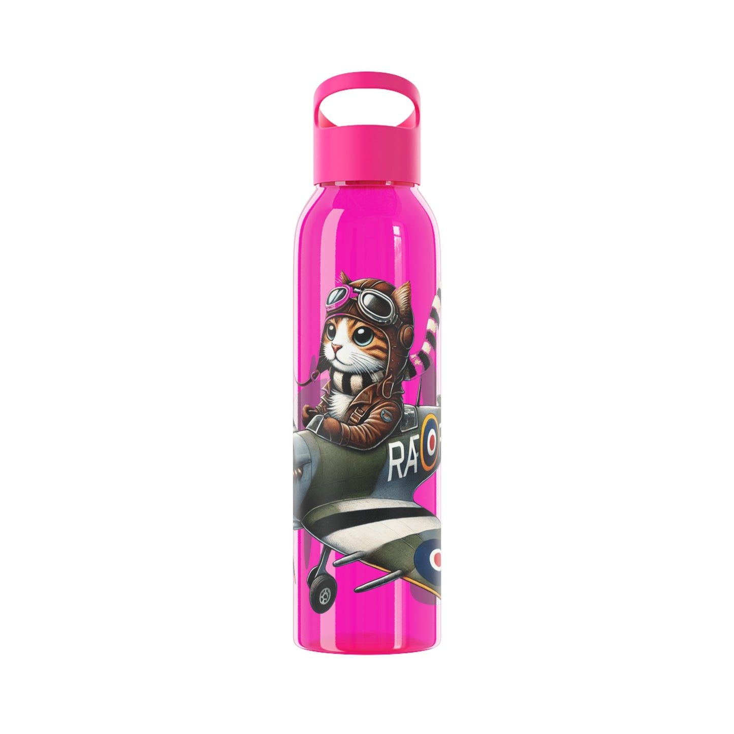 Cat Flying Spitfire Water Bottle