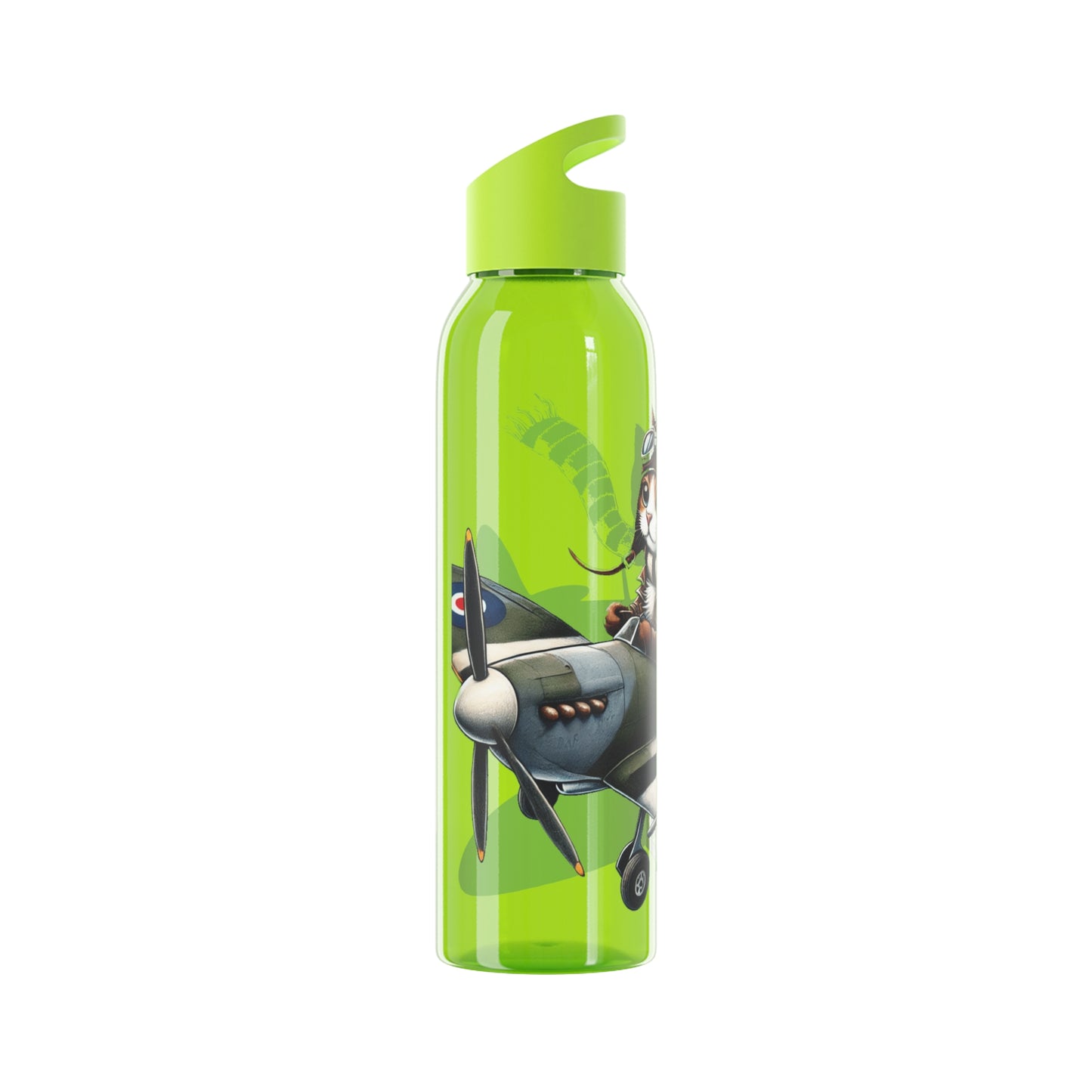 Cat Flying Spitfire Water Bottle